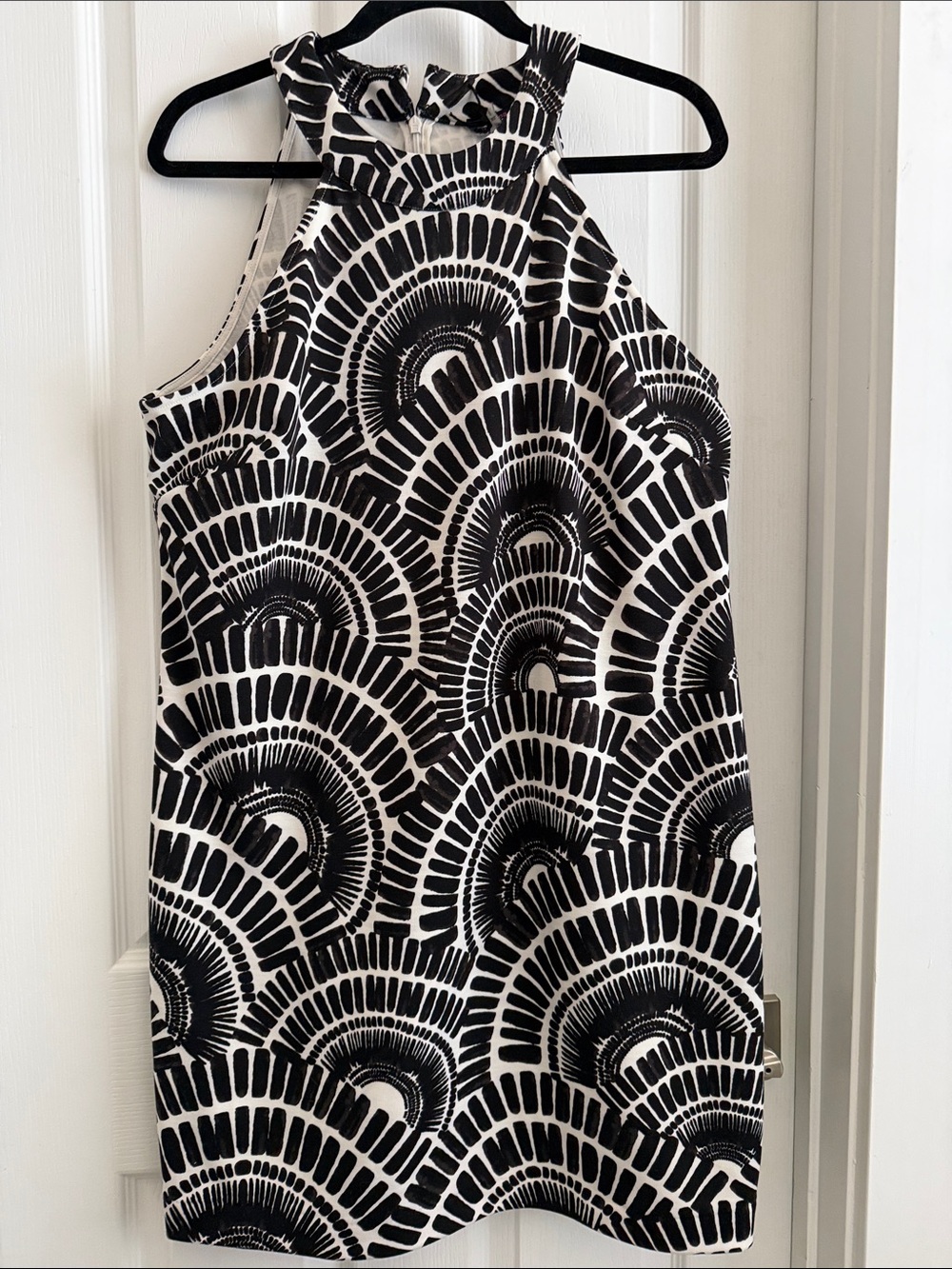 Trina Turk Black and White Halter Mini Dress Size XL
